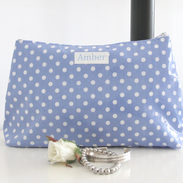 Sac de toilette Wipe Clean Oilcloth - Sac de lavage imperméable à l’eau - cadeau de fête des mères - sac de maquillage personnalisé - Cadeau pour petite amie - sac cosmétique