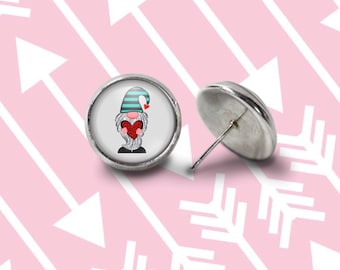 Gnome Valentine's Day earrings