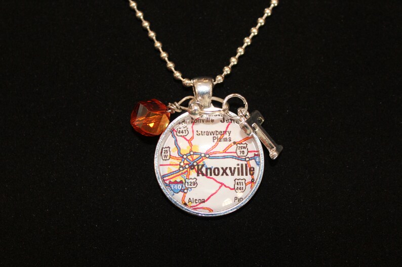 Knoxville Tennessee Glass Tile pendant Necklace Etsy