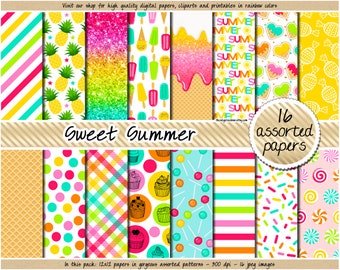 Download Summer Digital Paper Etsy