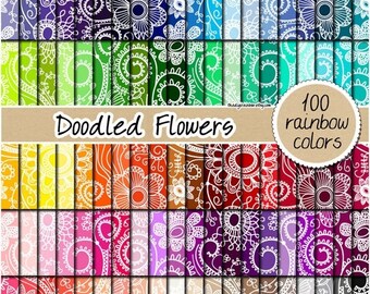 SALE 100 heart damask digital papers rainbow elegant romantic girly scrapbooking kit pattern printable 12x12 pastel neutral bright dark