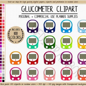 SALE 100 BLOOD SUGAR tracker Glucometer clipart Glucose icon printable Erin Condren sticker Goodnotes digital Diabetes health medication