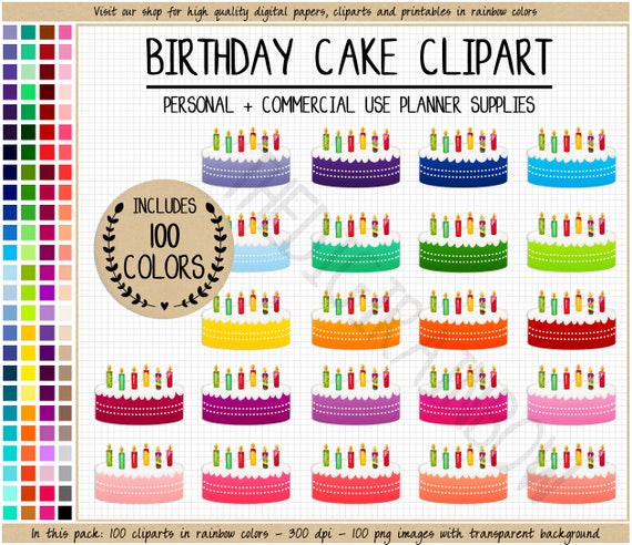 Birthday Cakes Printable Planner Stickers