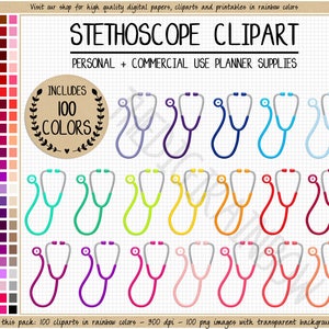 VERKOOP 100 STETHOSCOOP clipart arts afspraak sticker afdrukbare stethoscoop sticker geneeskunde clipart gezondheid planner sticker recept