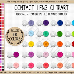 VERKAUF 100 KONTAKTLINSEN Clipart Regenbogen Auge Kontaktlinsen Etui Clipart Lesebrille Clipart Augenkontakte Clipart Kontaktlinsen Symbol Aufkleber