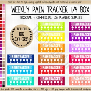 Uitverkoop 100 WEKELIJKSE PAIN TRACKER stickers gezondheid afdrukbare planner stickers pijn sticker wekelijkse sticker Erin Condren tracker Hobonichi Goodnotes