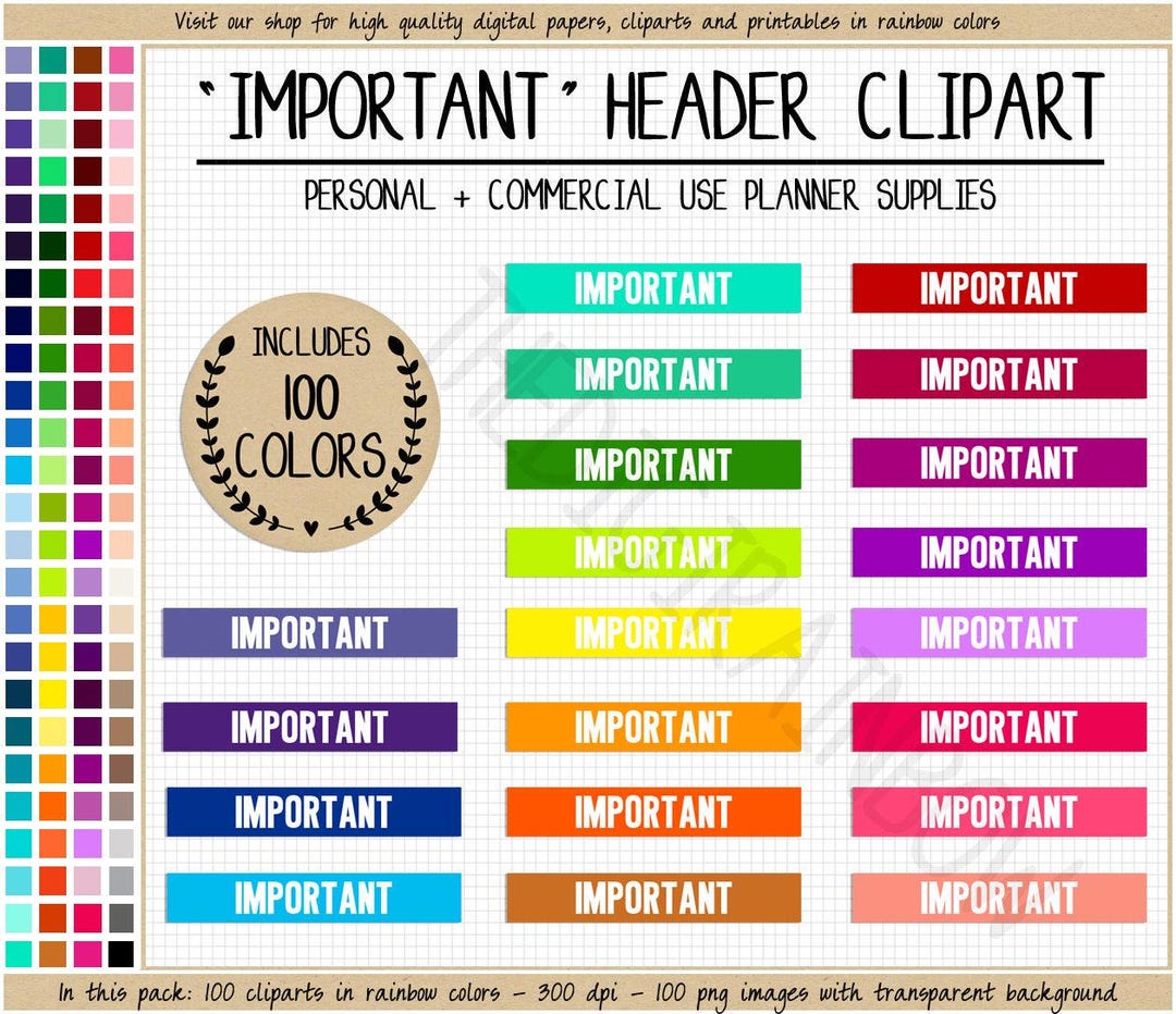 Important Header Sign SALE 100 IMPORTANT Header Planner Stickers Remember Planner Stickers to ...