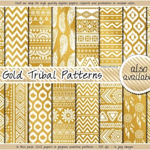 SALE gold digital paper golden digital paper gold foil printable paper gold chevron stripes polka dot gold clipart gold pattern gold sticker image 2