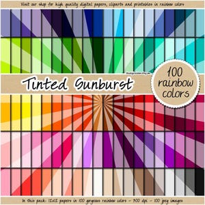 100 papiers numériques teintés sunburst papier numérique rayon de soleil arc-en-ciel planificateur autocollant kit de scrapbooking modèle 12 x 12 pastel neutre lumineux da