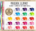 SALE 100 MAILBOX clipart mailbox stickers post office stickers envelope clipart post office clipart rainbow mailbox icon Erin Condren MAMBI
