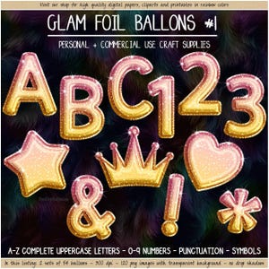 ROSE GOLD Folienballon Alphabet Clip Art Geburtstagsballon Schrift Sublimationsalphabet Glam Branding Party Clipart digitales Alphabet zum Ausdrucken