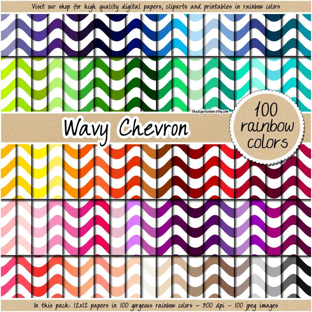 100 Seamless Chevron Digital Paper Rainbow Zigzag Pattern Marine Life ...