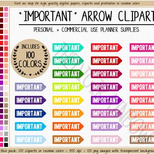 VENDITA 100 adesivi digitali IMPORTANTI ricorda pianificatore clipart da fare adesivi non dimenticare urgente arcobaleno stampabile Erin Condren Goodnotes