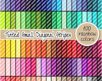 100 NAADLOOS getint diagonaal gestreept papier regenboog digitaal papier pastel neutraal helder donkere achtergrond naadloze textuur afdrukbaar papier