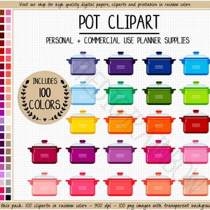 SALE 100 KITCHEN POT clipart utensils clipart kitchen clipart kitchen print pan stickers food stickers kitchenware rainbow planner stickers