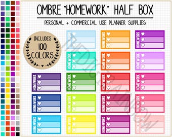 VENTA 100 pegatinas para caja de tareas, pegatinas para tareas escolares, pegatinas para profesores, planificador digital, pegatinas para listas de verificación de corazones, pegatinas para la universidad, pegatinas con degradado, pegatinas para listas de verificación eclp