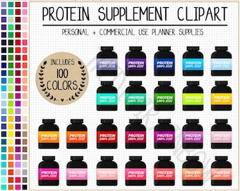 100 PROTEIN sticker protein supplement clipart protein shake sticker fitness sticker weight loss planner health food tracker vitamin tracker