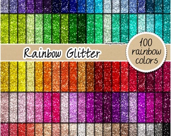 SALE 100 glitter digital paper seamless rainbow glitter digital paper glitter clipart scrapbooking printable glitter pastel gold silver pink