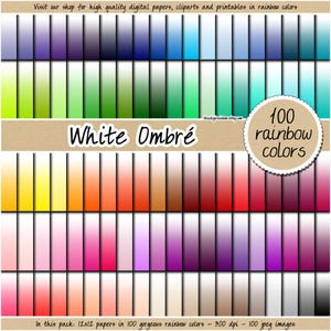 SALE 100 ombre rainbow digital paper rainbow solid digital paper scrapbooking kit pattern printable 12x12 pastel ombre neutral bright light