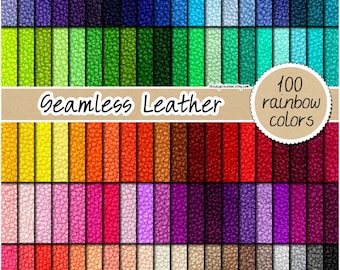 SALE 100 SEAMLESS Leather Digital Paper Rainbow Leather 