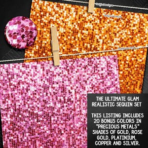 100 SEAMLESS glam sequin digital paper rainbow shimmer pattern sequin texture sparkly glitter background printable silver rose gold luxury