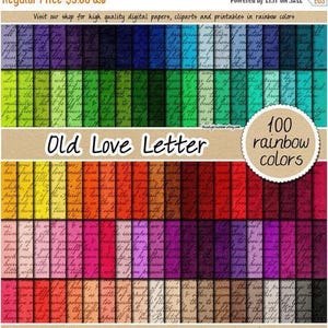 SALE 100 love letter digital paper love digital paper vintage digital paper love letter print 12x12 writing pattern bright pastel neutral da