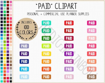 SALE 100 PAID digital sticker bill due clipart pay bills spendings printable sticker money Erin Condren finances Goodnotes Happy Planner