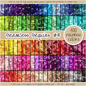 100 SEAMLESS realistic sequin digital paper commercial use sublimation background sparkle texture glitter pattern rainbow silver rose gold