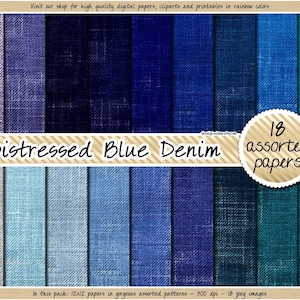 Seamless Denim digital paper blue jeans scrapbooking paper dark wash texture cowboy pattern fabric distressed background pastel jean clipart