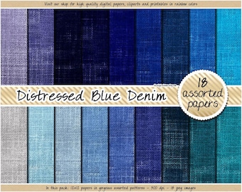 Seamless Denim digital paper blue jeans scrapbooking paper dark wash texture cowboy pattern fabric distressed background pastel jean clipart