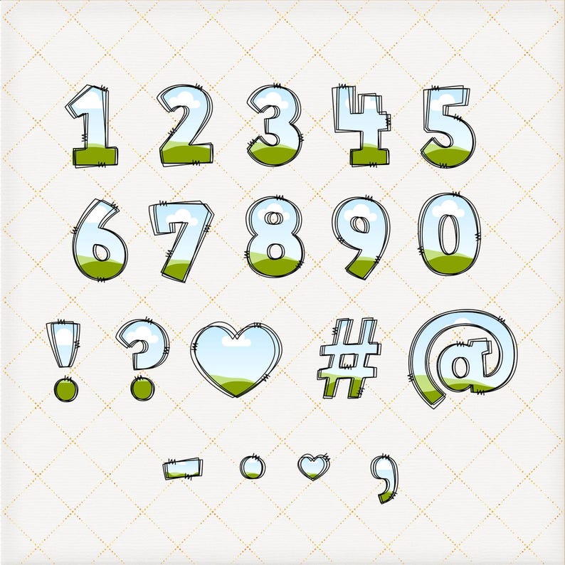 Editable Doodle Alphabet, Stitch CANVA Frames, Blank Doodle letters template, Drag and Drop font Uppercase lowercase numbers faux embroidery image 6