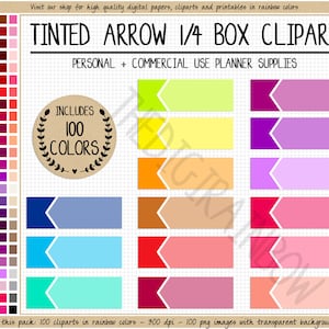 VERKOOP 100 TINTED QUARTER box stickers lege quarter box planner sticker heldere Erin Condren afdrukbare Happy Planner sticker regenboog clipart