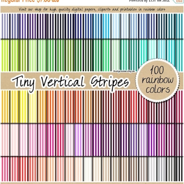 100 SEAMLESS vertical stripes digital paper tileable digital paper rainbow stripes pattern printable background pastel digital paper