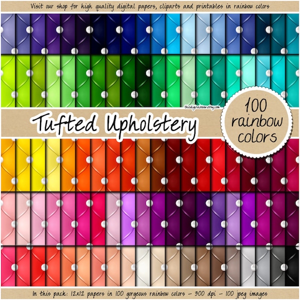 SALE 100 Seamless Upholstery digital paper tufted digital paper diamond leather quilted pattern pearl clipart rainbow leather background