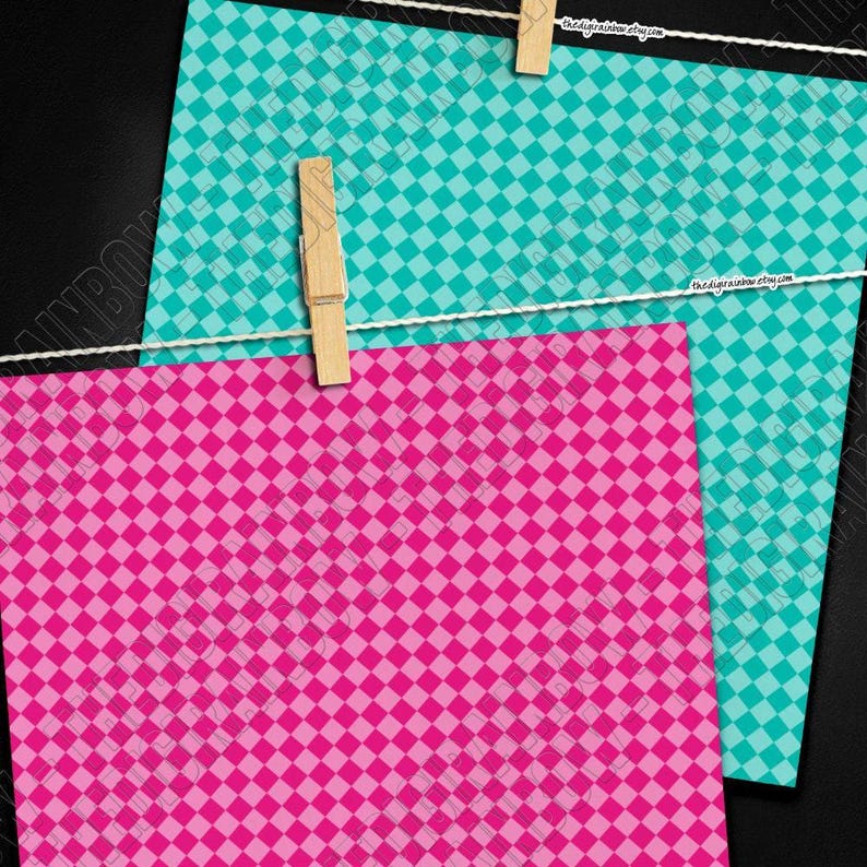 Diagonal Checker Tile Pattern 100 Seamless Tinted Checkerboard Digital Paper Diagonal Checker Pattern ...