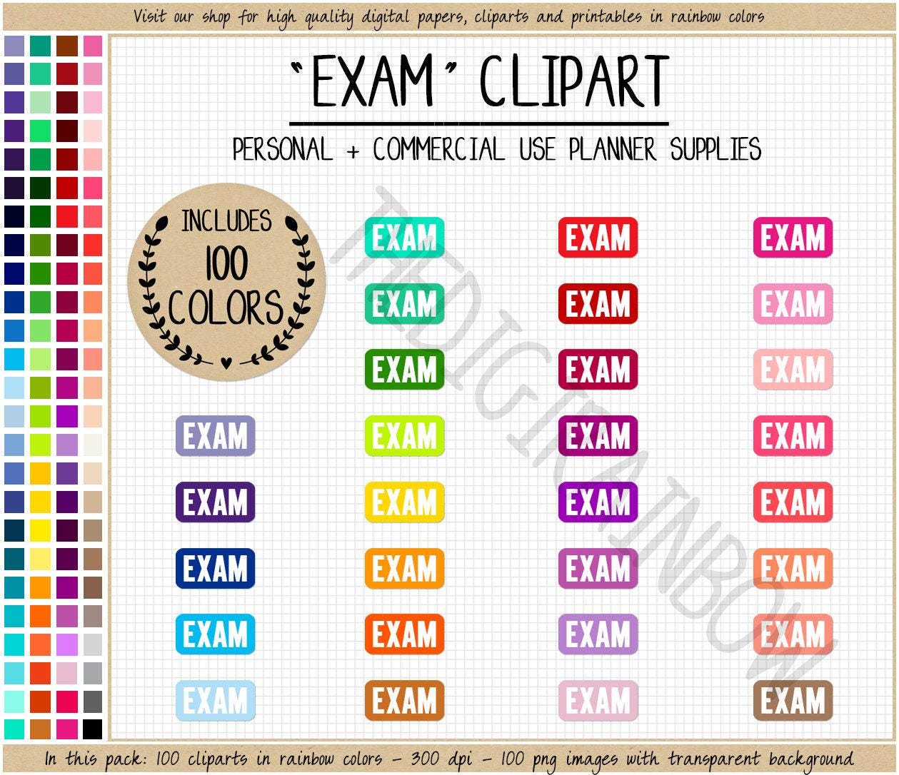 Example Exam Question Sticker SALE 100 EXAM Digital Sticker School Planner Sticker Student and ...
