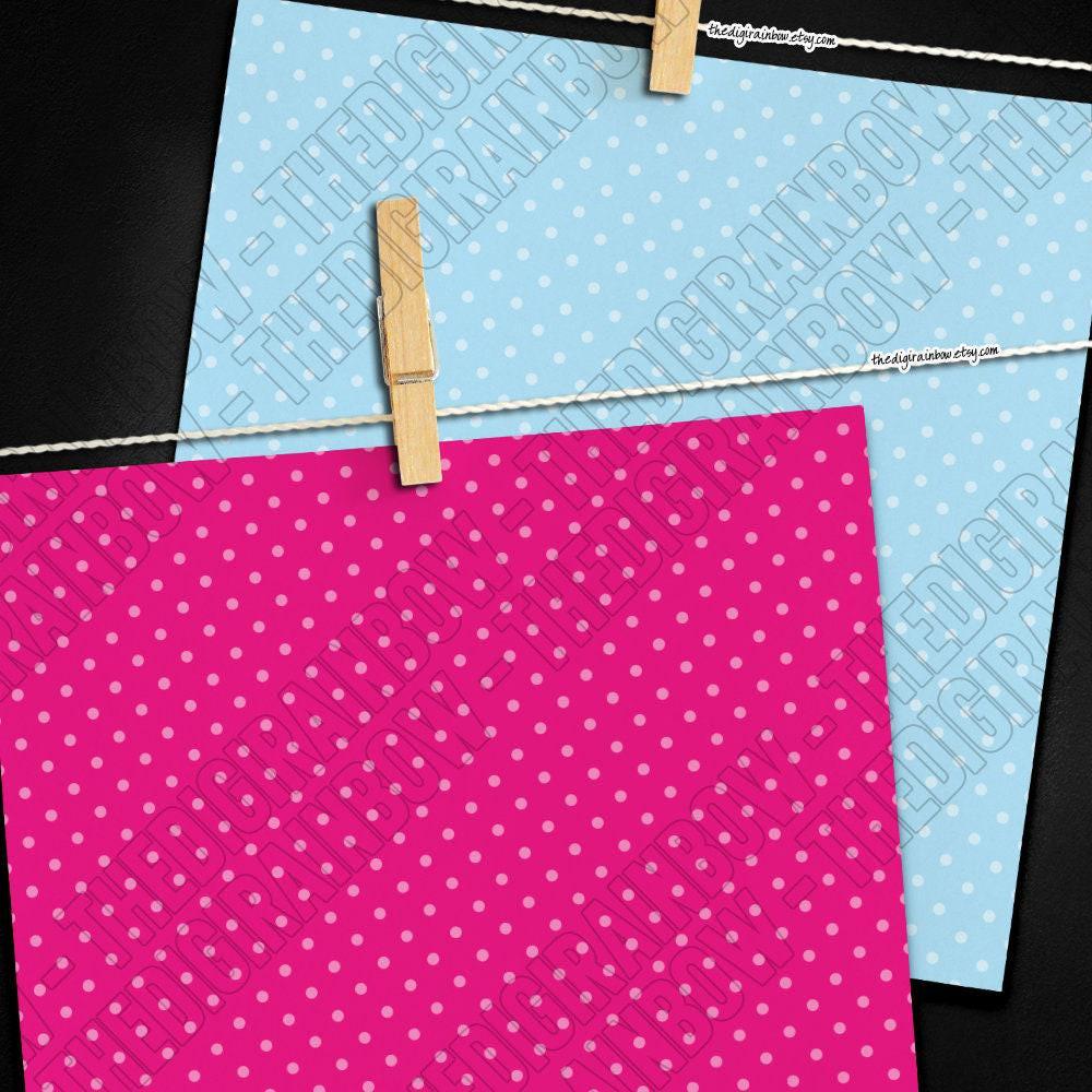 100 Tinted Polka Dot Digital Paper Seamless Rainbow Pattern Printable ...
