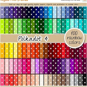 100 seamless rainbow polka dot digital paper polka dot clipart digital pattern printable scrapbook background pastel neutral bright dark