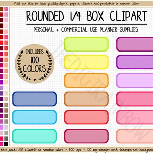 VERKOOP 100 GEKLEURDE QUARTER-vakstickers blanco kwartvaksticker afgeronde doos afdrukbare sticker regenboogsticker Erin Condren Happy Planner eclp