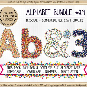 Confetti Alphabet Letters Denim Alpha Sprinkles Clipart Lowercase ...