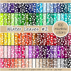 100 SEAMLESS Blatt digitales Papier floraler Hintergrund elegant Blumen Clipart Regenbogen Scrapbook Papierlaub druckbar Laub Muster pastel neutral dunkel
