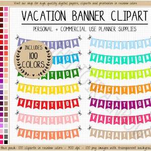 VERKOOP 100 VAKANTIE banner clipart vakantie stickers vakantie graphics zomer stickers regenbooggors stickers Erin Condren Happy planner ECLP