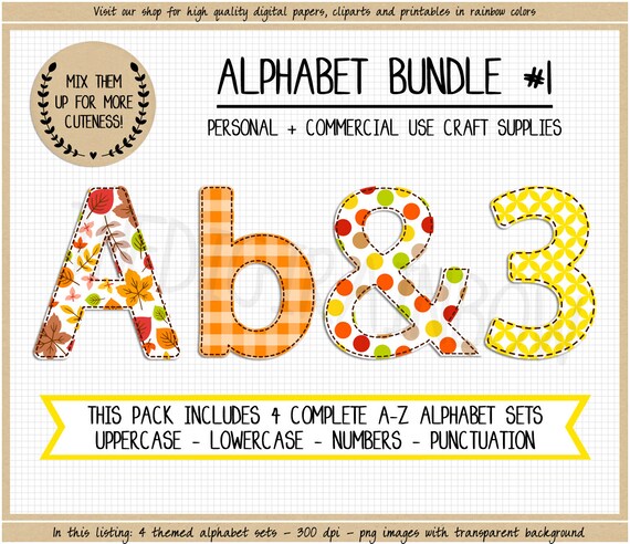 fall alphabet floral alphabet letters clipart alpha pack etsy new zealand
