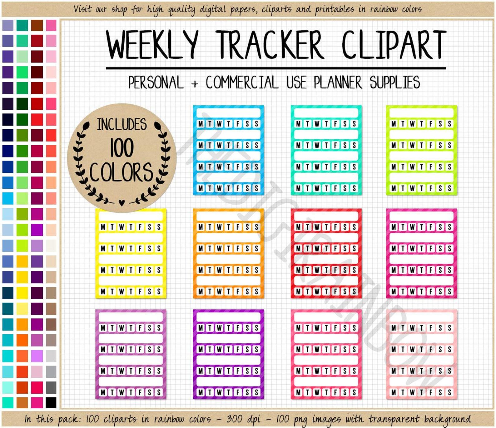 Sale 100 MULTIPLE HABIT TRACKER Digital Planner Sticker Weekly Habit ...