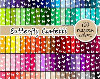 100 butterfly digital paper rainbow butterfly paper butterfly pattern butterfly printable scrapbooking 12x12 pastel neutral bright dark