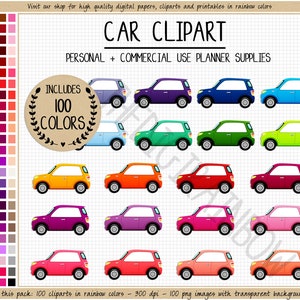 VENDA 100 CAR planejador adesivo veículo clipart viagem clipart gás adesivo transporte arco-íris Erin Condren planejador digital imprimível adesivo
