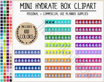 SALE 100 HYDRATE digital stickers water tracker weight loss eat better drink water printable Erin Condren Happy Planner Goodnotes cliparts