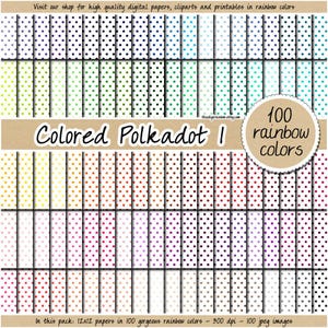 100 SEM COSTURA papel digital de bolinhas coloridas fundo de bolinhas arco-íris padrão para impressão scrapbook pontilhado 12x12 pastel neutro brilhante escuro