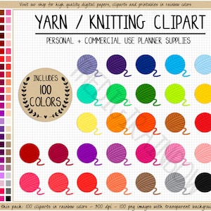 VERKOOP 100 GAREN BAL clipart wol clipart garen sticker breien pictogram breien sticker naaien clipart streng pictogram regenboog afdrukbare Erin Condren