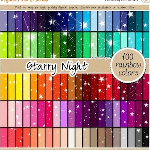 100 sterren digitaal papier sterrennacht digitale papieren nachtelijke hemel digitale scrapbooking kit patroon afdrukbaar 12 x 12 pastel neutraal helder dar